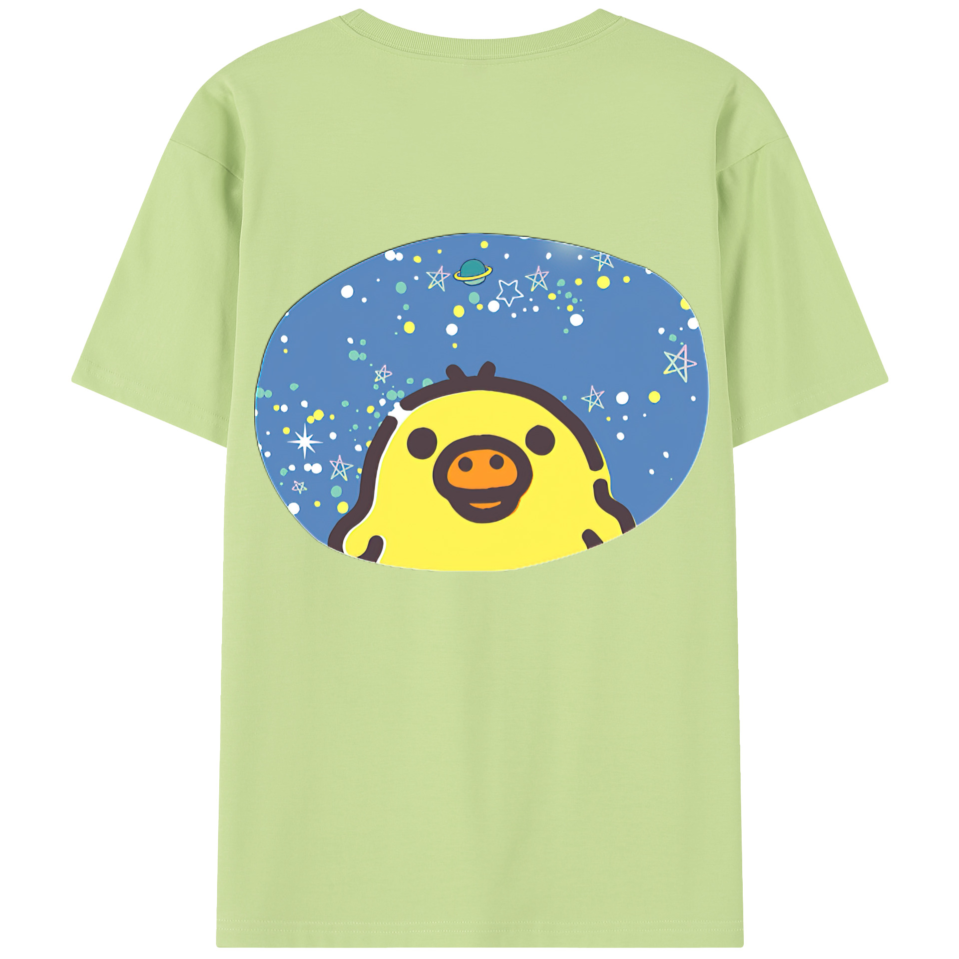 （画像用） リラックマ リラックマ キイロイトリ Rilakkuma Korilakkuma Kiiroitori 綿100％半袖Tシャツ（背面プリント）